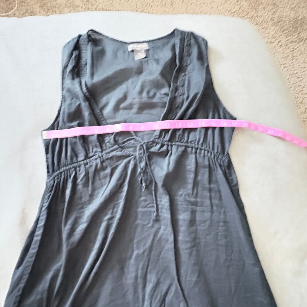 Banana Republic sheer cotton tunic dress black sleeveless vixen boho womens L - Picture 8 of 8